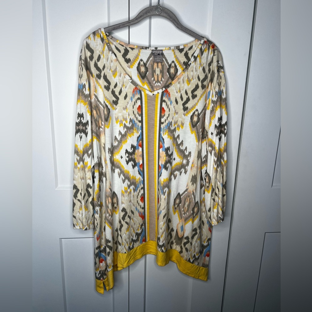 FINAL SALE Chico's Zenergy Western Geo Patterned Tunic Size 20 22 Chico’s 4
